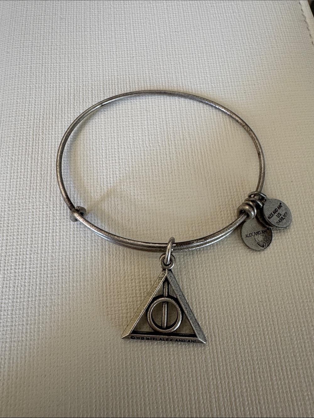 Alex and Ani Silver Deathly Hallows Charm Bracelet